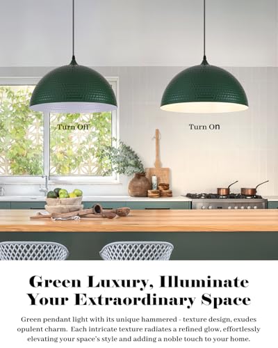 16 inch Green Pendant Light 2 Pack