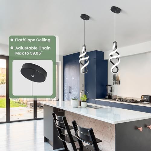 Modern Led Pendant Light Fixture (2 Count)