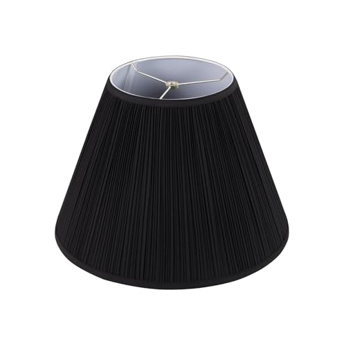 33144 Mushroom Pleated Shape Spider Construction Lamp Shade in Black