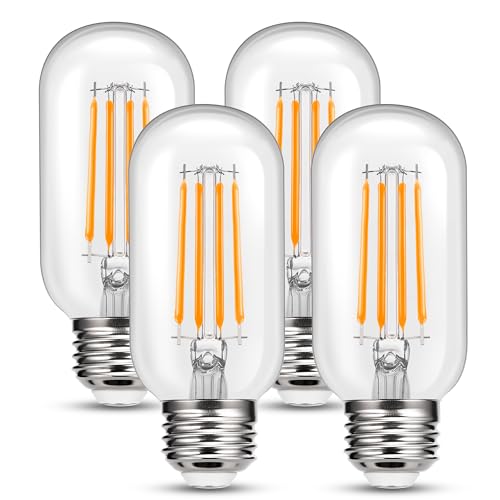 T45 4W LED Edison Bulbs E26 Base 40W Equivalent with Clear Glass
