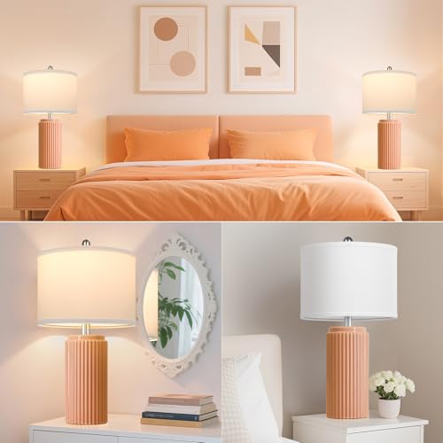 23.5’’ Orange Table Lamps for Bedroom Set of 2 (2 Count)