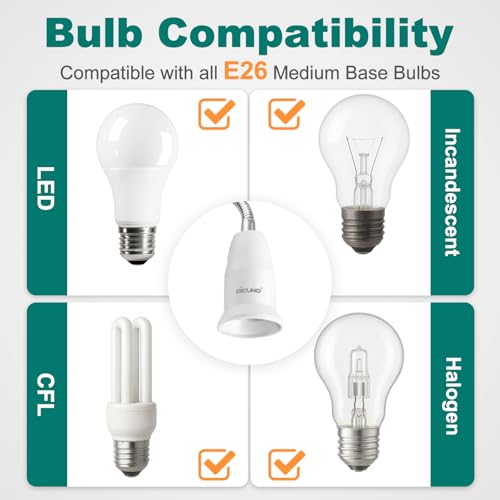 E26 Light Socket Extender 6.1'' (2 Count)