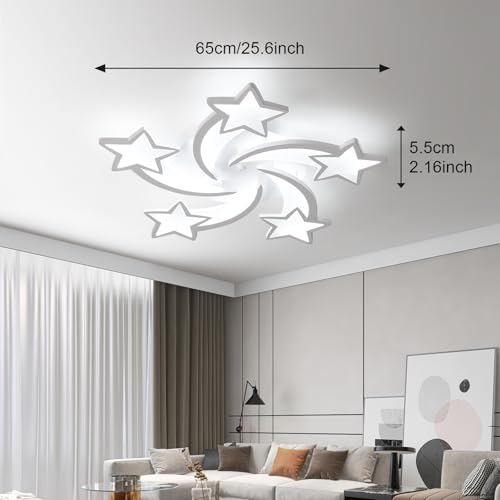 Flower Shaped Ceiling Light Dimmable Modern Ceiling Lamp Remote Control LED Lighting Fixture for Bedroom Living Room Dining Room