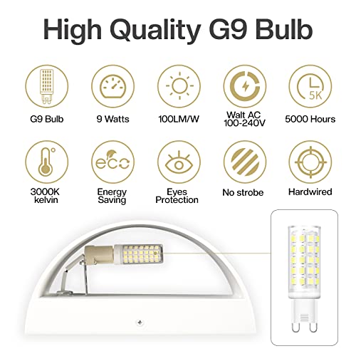 2 Pack Modern LED Wall Sconces Hardwired Indoor Wall Lights Up and Down Wall Mount Light for Living Room Bedroom Corridor Hallway Conservatory Cool White 6000K (2 Count)