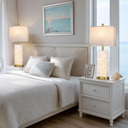28" Coastal Table Lamps for Living Room Set of 2 (2 Count)