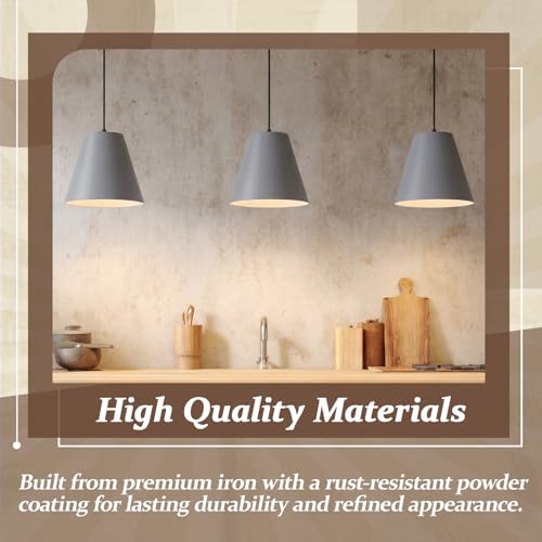 4 Pcs Gray Cone Industrial Replacement Lamp Shades (4 Count)