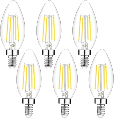 6 Pack Dimmable E12 LED Candelabra Bulbs 40Watt Equivalent (6 Count)