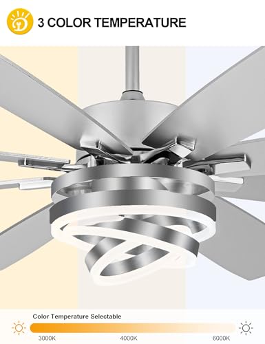 72 Inch Large Modern Ceiling Fans with Lights