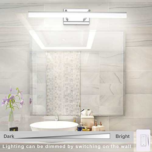 24 inch Dimmable LED Vanity Lights Adjustable Bathroom Light Fixtures Over Mirror Chrome Modern Vanity Lighting
