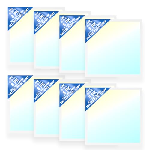 8Pack 2x2 LED Flat Panel Light LED Drop Ceiling Light Fixture (8 Count)