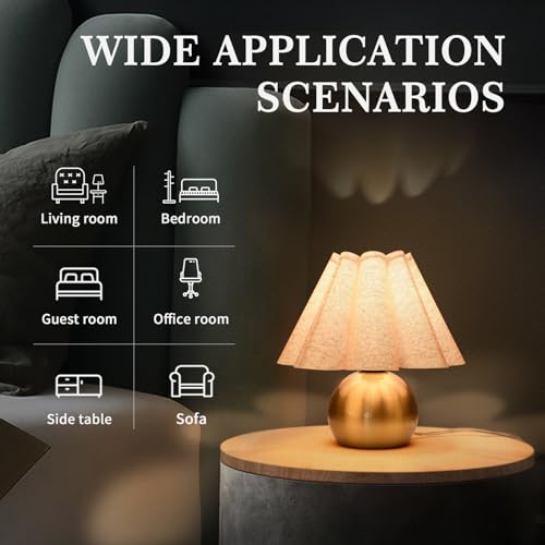 Gold Small Touch Control Table Lamp for Bedroom