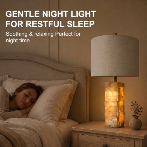 Alabaster Table Lamps with Night Light (2 Count)