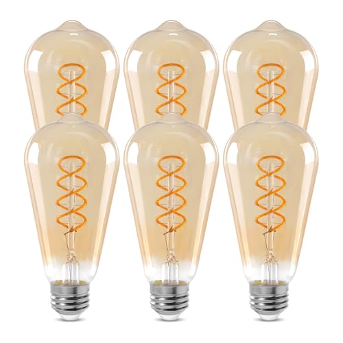 ST64 LED E26 Vintage Edison Light Bulbs (6 Count)