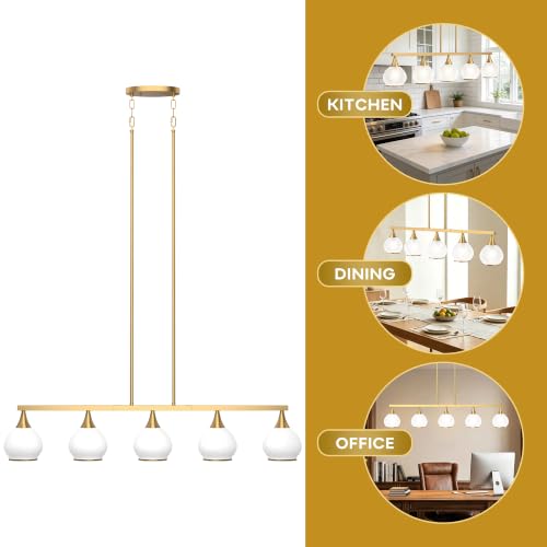 Brushed Gold Kitchen Island Linear Pendant Light