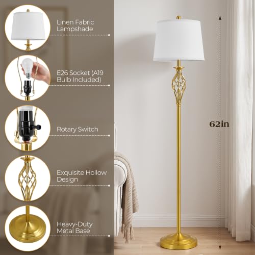 Floor Lamps for Living Room (Gold)