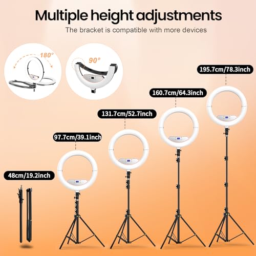 18" Foldable Ring Light with Stand for iPhone ipad