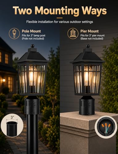 360°Motion Sensor Outdoor Post Light (2 Count)
