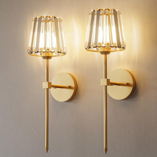 Crystal Battery Operated Wall Sconces Set of 2 (2 Count)