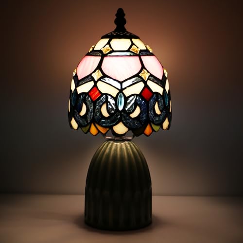 Tiffany Stained Glass Mushroom Table Lamp 12.5 Inch