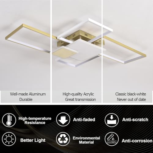 Modern Ceiling Lights for Living Room Gold Geometric LED Ceiling Light Flush Mount