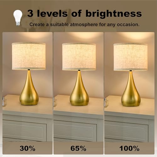 18.1'' Modern Touch Gold Table Lamp Set of 2 with 3 Way Dimmable (2 Count)