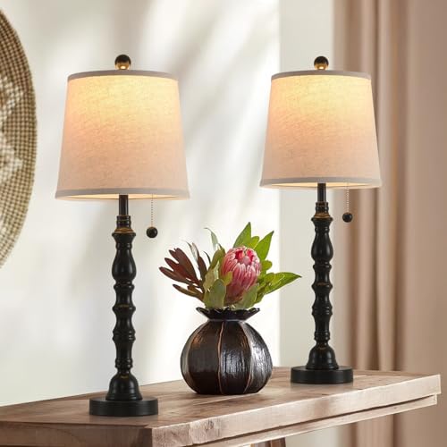 Lamps Set of 2 Modern Farmhouse Table Lamp Bedside Reading Lamps Living Room End Tables Set Lamps for Night Stands Bedroom Night Lamp (2 Count)