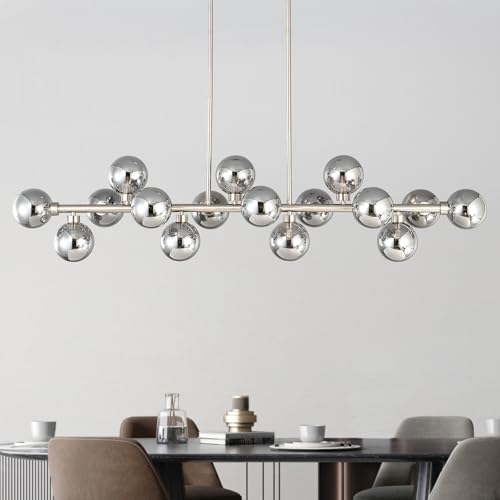 55" L Brushed Nickel Linear Chandelier 16