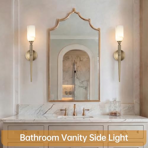 Aged Brass Alabaster Wall Sconce 1 Pack
