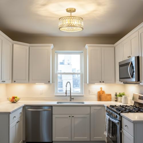 Crystal Gold Ceiling Light