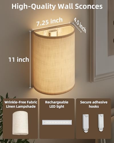 Battery Operated Wall Sconce Set of Two with Remote (2 Count)