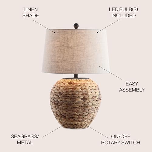 Alaro Table Lamp Woven Water Hyacinth Basket 24.5"