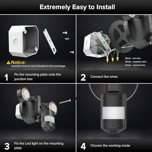 25W 3000LM Motion Sensor Outdoor Security Lights