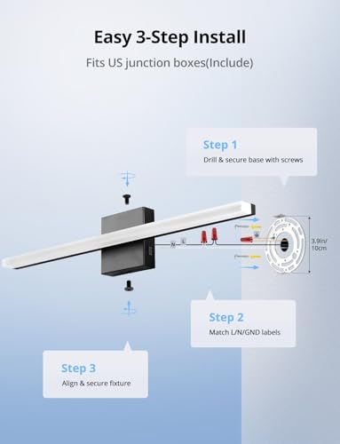 Vanity Light for Bathroom Over Mirror (2 Count)