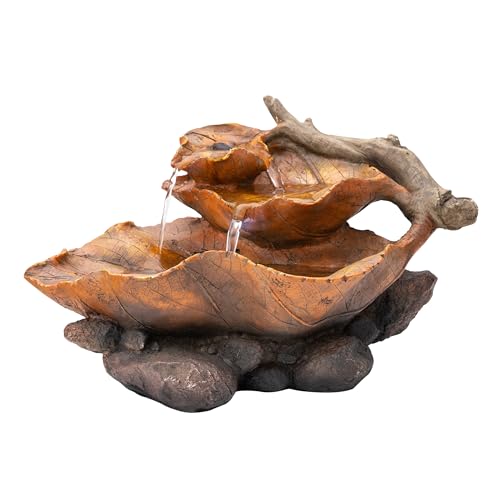 9" Tall Indoor Tabletop Tiered Leaf Hand