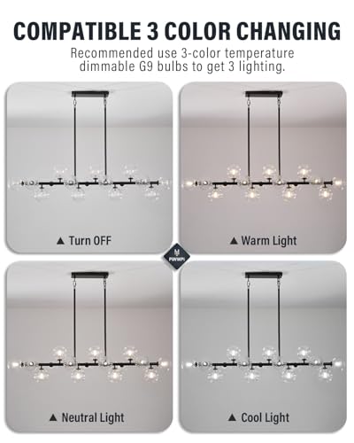 Large Linear Chandeliers for Dining Room Kitchen Island