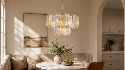 26" 7 Light Modern Art Ice Stick Crystal Chandelier