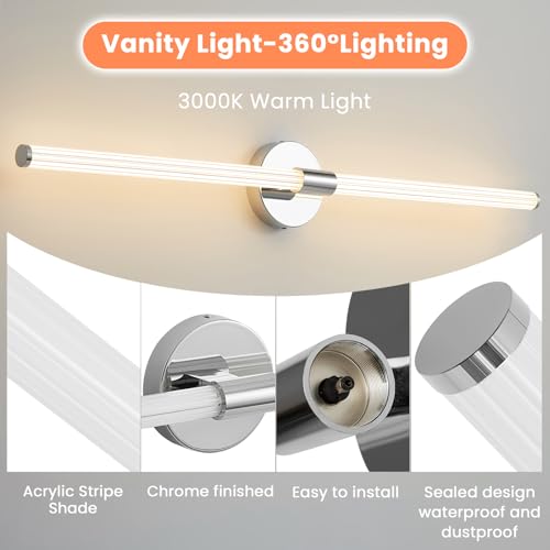 Bathroom Vanity Lights 39" Long LED Vanity Light Bar Chrome