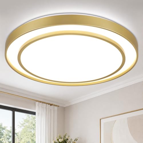 Gold LED Flush Mount Ceiling Light 20 Inch (Gold / 20Inch)