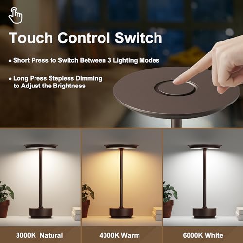 1 Pack Cordless Table Lamps Rechargeable