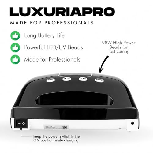 LuxuriaPro 98W Professional UV LED Nail Lamp
