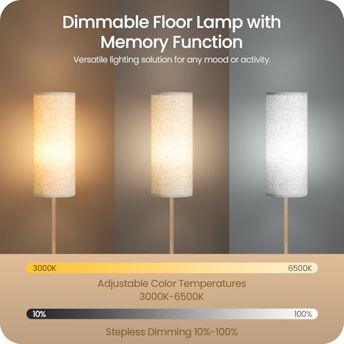 Wooden Textured Pole Lamp