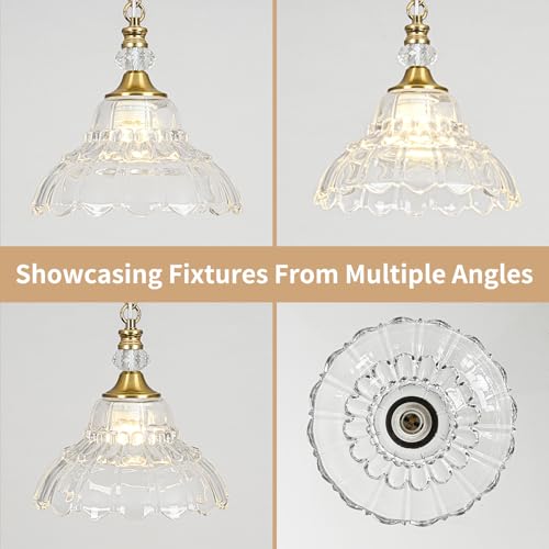 1 Piece Vintage Chandelier in Brushed Gold Finish with Flower (1-Light / Gold and Chain Style)