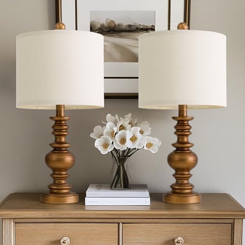 20" Antique Gold Table Lamps Set of 2 (2 Count)