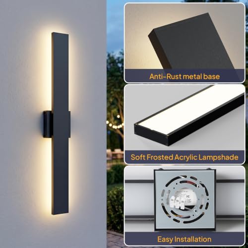 2 Pack 31.5in LED Outdoor Wall Lights (31.5in)