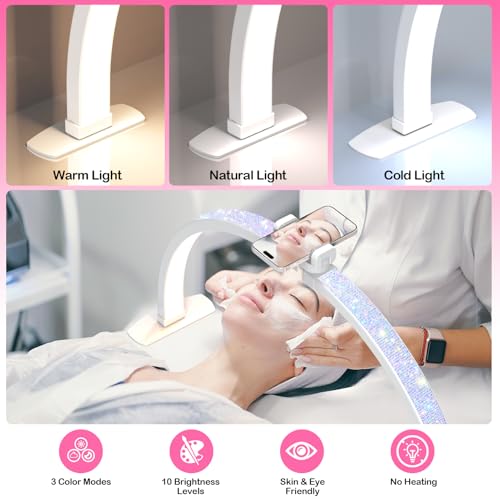 Large Half Moon Nail Desk Lamp with Phone Holder