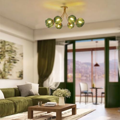 8 Light Semi Flush Mount Chandelier