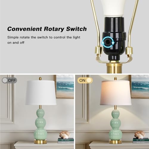 28" Sage Green Table Lamps Set of 2 for Living Room (2 Count)