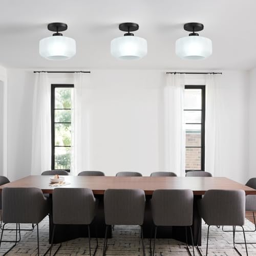 Industrial Black Matte Light Fixtures Ceiling Mount
