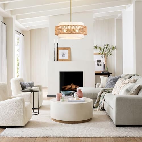 19.7" Rattan Chandelier for Dining Room