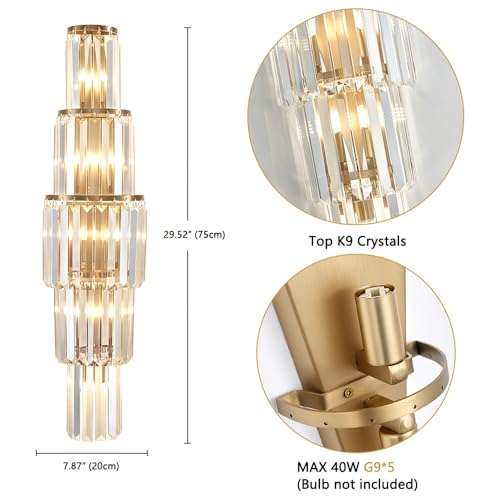29.5 inch Modern Wall Sconce Contemporary Crystal Wall Sconce 5